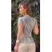 034455 - Blusa Manga Curta Estampa Abstrata
